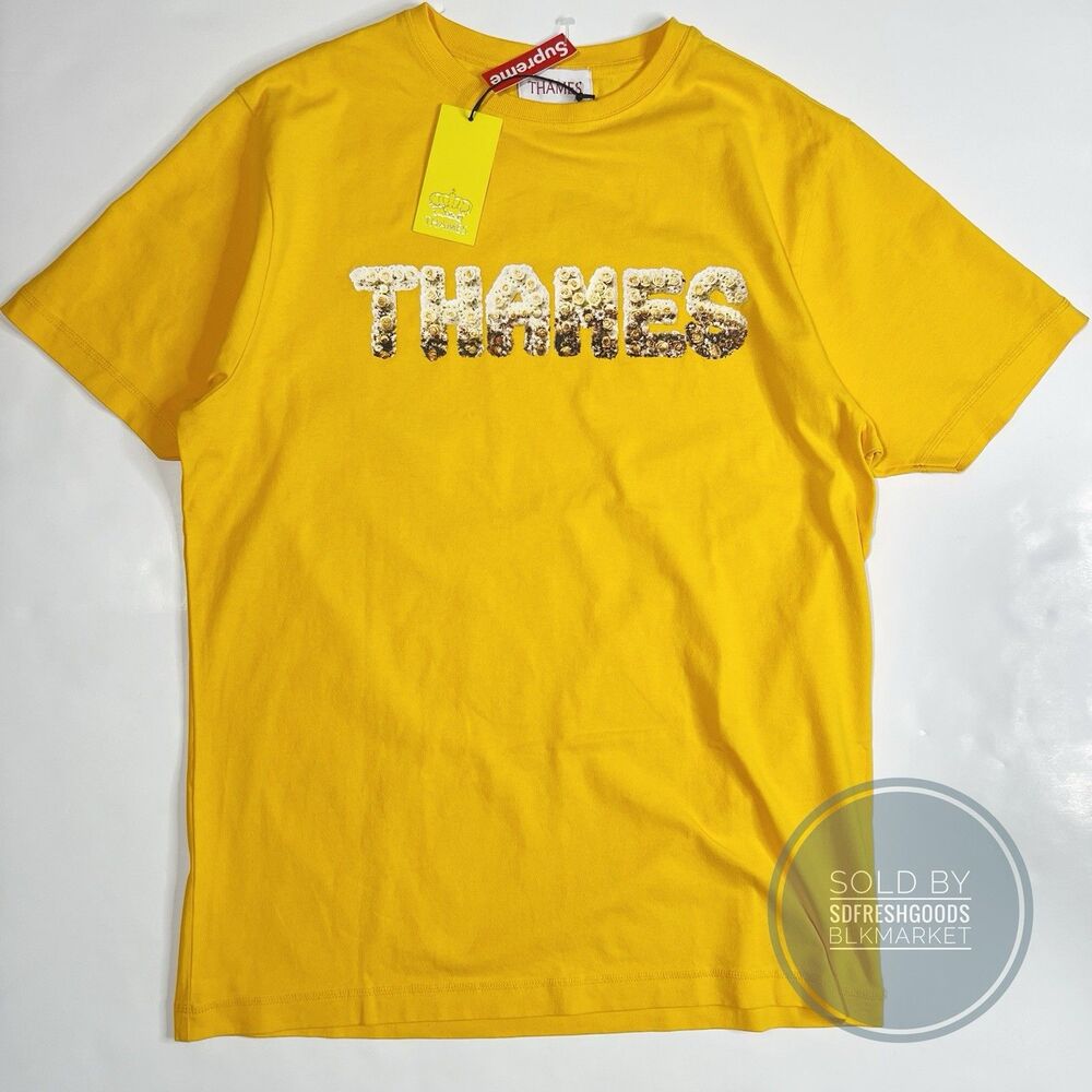Thames Flower Logo T Shirt Gold